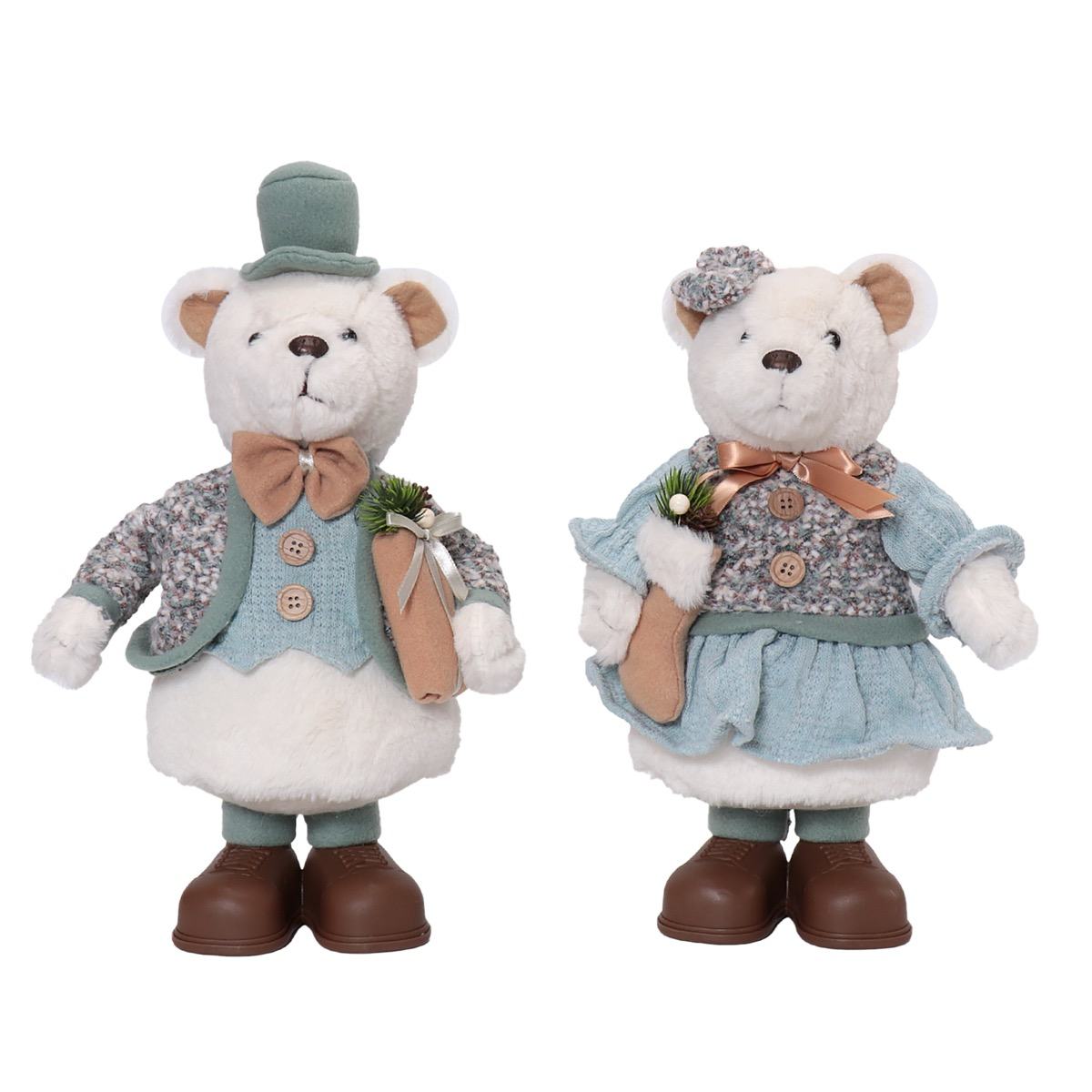 KASAVIVA NATALE TEDDY WHITE ORSETTO IN PIEDI CM.21X35H ASSORTITO