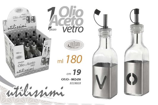 GICOS BOTTIGLIA VETRO DOSATORE OLIO/ACETO 180ML CM.19