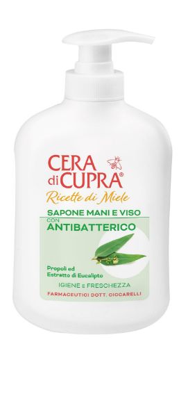 CERA DI CUPRA SAPONE LIQUIDO MANI E VISO 200ML CON ANTIBATTERICO PROPOLI ED ESTRATTO DI EUCALIPTO