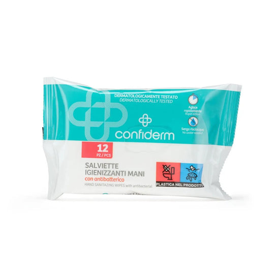 CONFIDERM SALVIETTE IGIENIZZANTI MANI CON ANTIBATTERICO 12PZ