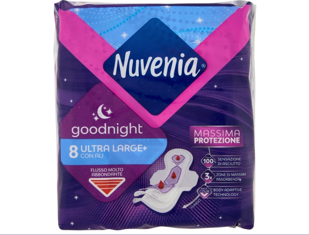NUVENIA GOODNIGHT ULTRA LARGE+ X8 CON ALI FLUSSO MOLTO ABBONDANTE