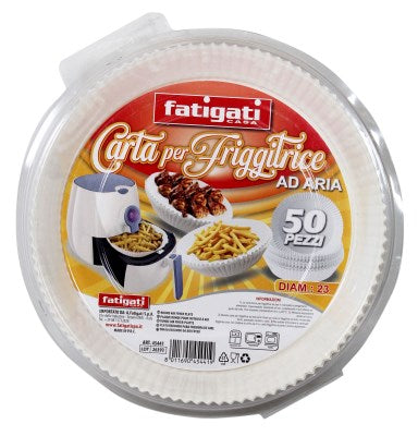 FATIGATI CASA CARTA PER FRIGGITRICE AD ARIA CM.23 50PZ ROTONDA BIANCA