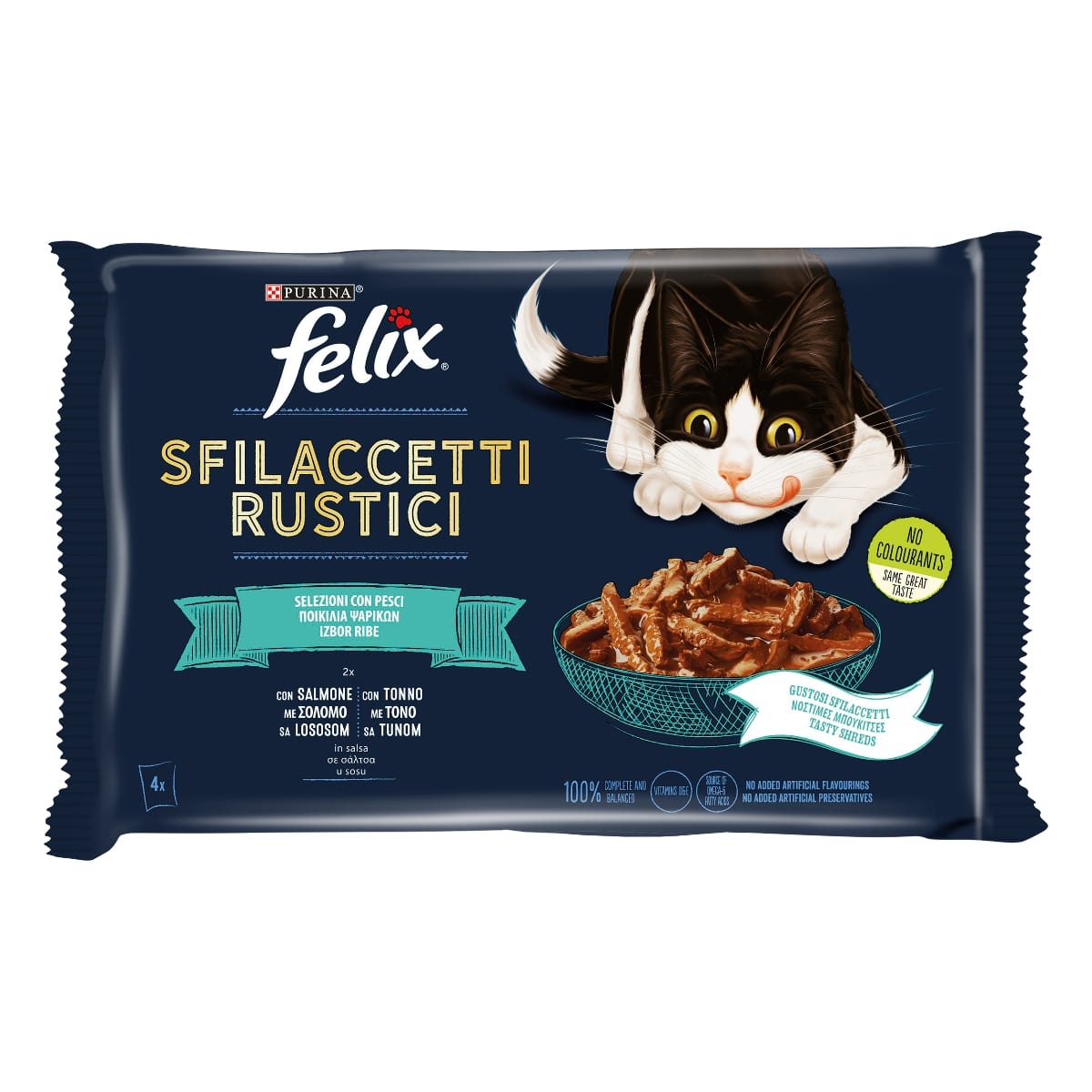 FELIX SFILACCETTI RUSTICI 4X80G SELEZIONI CON PESCI SALMONE/TONNO