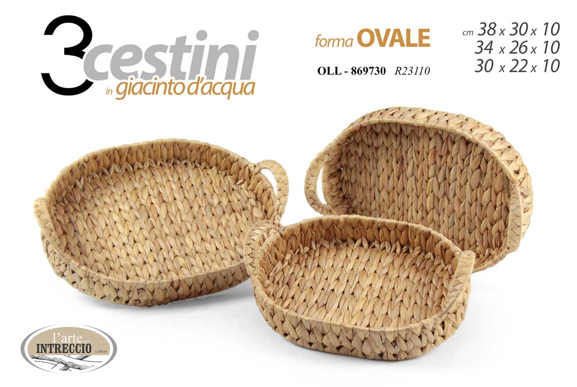 GICOS CESTINO IN GIACINTO D'ACQUA FORMA OVALE CM.34X26X10 R23110