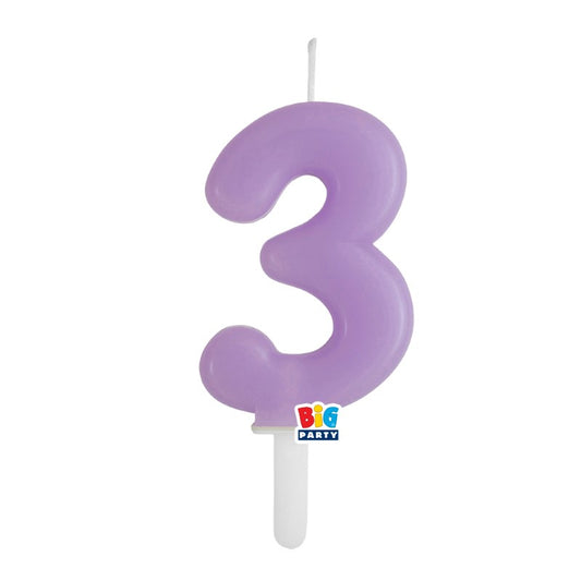 BIG PARTY CANDELA TINY PLUMP LILLA 3 CM.7