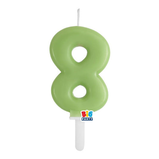 BIG PARTY CANDELA TINY PLUMP VERDE OLIVA 8 CM.7