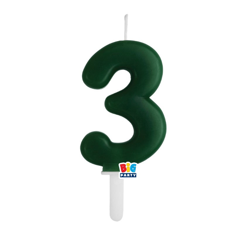 BIG PARTY CANDELA TINY PLUMP VERDE FORESTA 3 CM.7