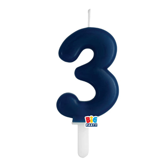 BIG PARTY CANDELA TINY PLUMP BLU NAVY 3 CM.7