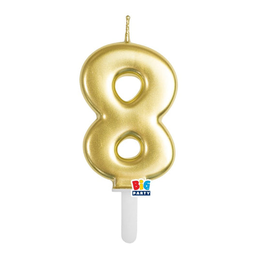 BIG PARTY CANDELA TINY PLUMP ORO METAL 8 CM.7