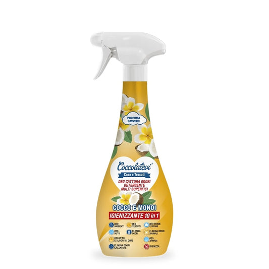 COCCOLATEVI DEO CATTURA ODORI DETERGENTE MULTI SUPERFICI 300ML IGIENIZZANTE 10 IN 1 COCCO E MONOI