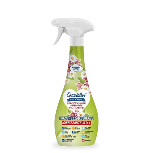 COCCOLATEVI DEO CATTURA ODORI DETERGENTE MULTI SUPERFICI 300ML IGIENIZZANTE 10 IN 1 FRESCHEZZA FLOREALE