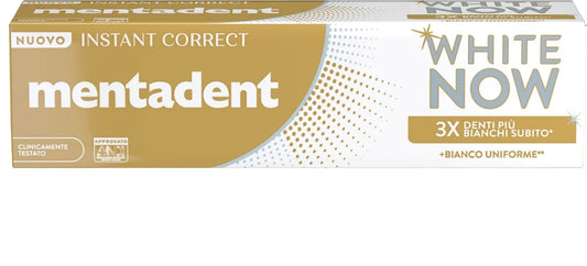 MENTADENT DENTIFRICIO 75ML WHITE NOW INSTANT CORRECT BIANCO UNIFORME