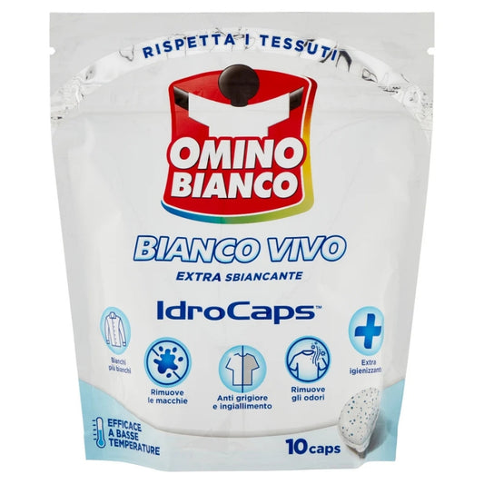 OMINO BIANCO ADDITIVO IDROCAPS 200G 10 CAPS BIANCO VIVO EXTRA SBIANCANTE