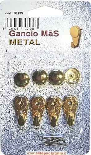 GANCIO MAS METAL BLISTER 4PZ ORO LUCIDO