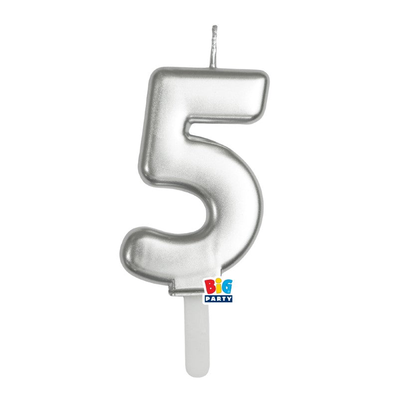 BIG PARTY CANDELA TINY PLUMP ARGENTO METAL 5 CM.7