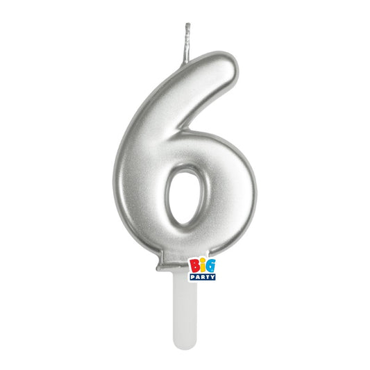 BIG PARTY CANDELA TINY PLUMP ARGENTO METAL 6 CM.7