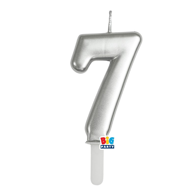 BIG PARTY CANDELA TINY PLUMP ARGENTO METAL 7 CM.7