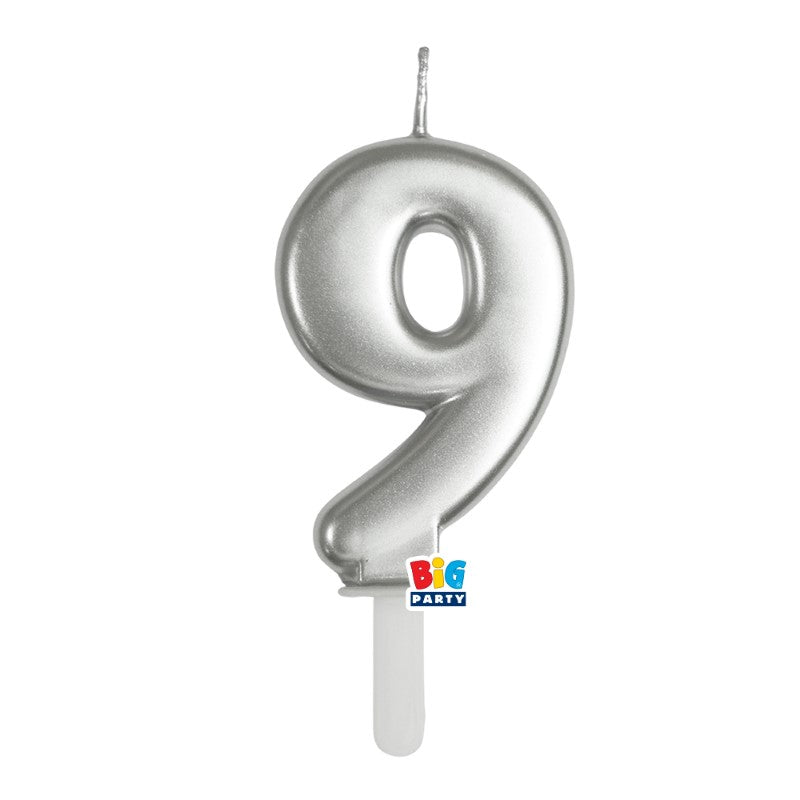 BIG PARTY CANDELA TINY PLUMP ARGENTO METAL 9 CM.7