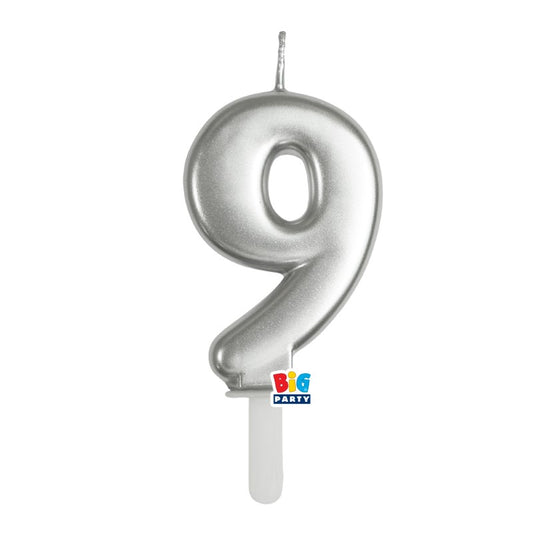 BIG PARTY CANDELA TINY PLUMP ARGENTO METAL 9 CM.7