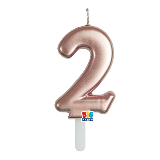 BIG PARTY CANDELA TINY PLUMP ROSE GOLD METAL 2 CM.7