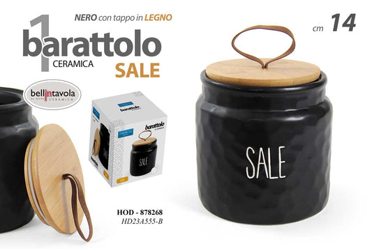 GICOS BARATTOLO NERO TAPPO IN LEGNO CM.14 SALE