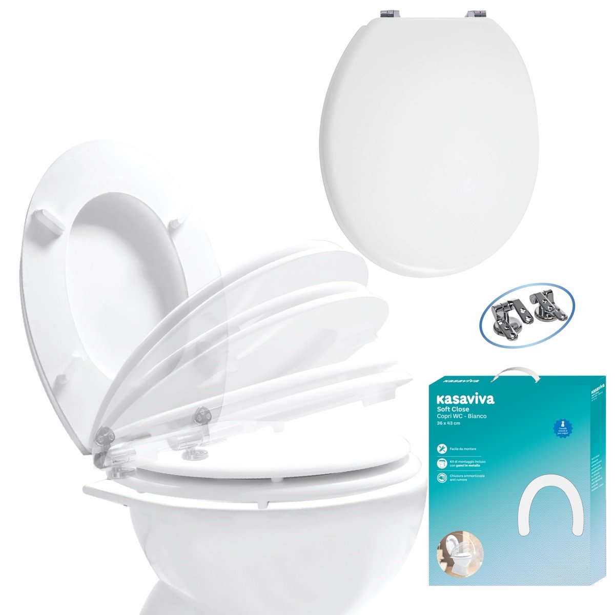 KASAVIVA COPRI WC SOFT CLOSE CM.36X43 BIANCO
