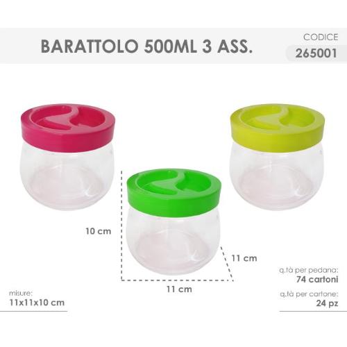 DCG BARATTOLO CM.11X10 500ML COLORI ASSORTITI 265001