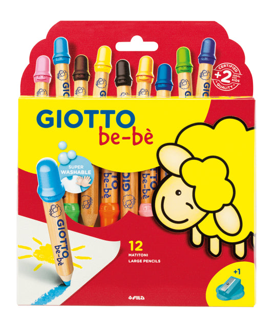 GIOTTO BE-BE' 12 MATITONI PER I PIU' PICCOLI + TEMPERINO