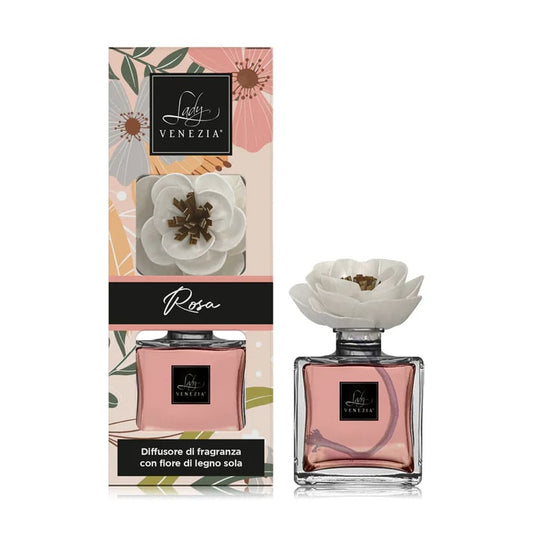 LADY VENEZIA DIFFUSORE DI FRAGRANZA CON FIORE DI LEGNO SOLA 100ML ROSA