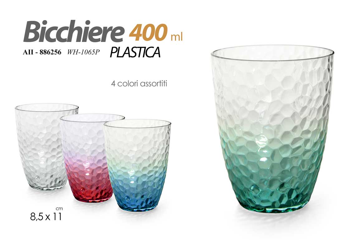 GICOS BICCHIERE PLASTICA 400ML COLORI ASSORTITI