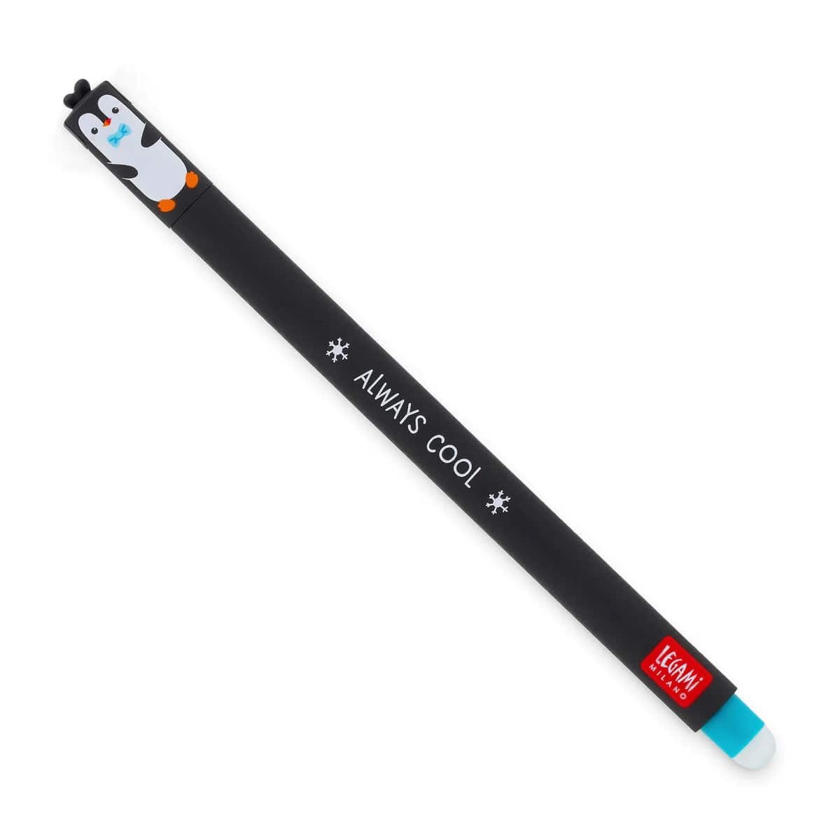 LEGAMI MILANO PENNA GEL CANCELLABILE 0,7MM PENGUIN "ALWAYS COOL" INCHIOSTRO TURCHESE