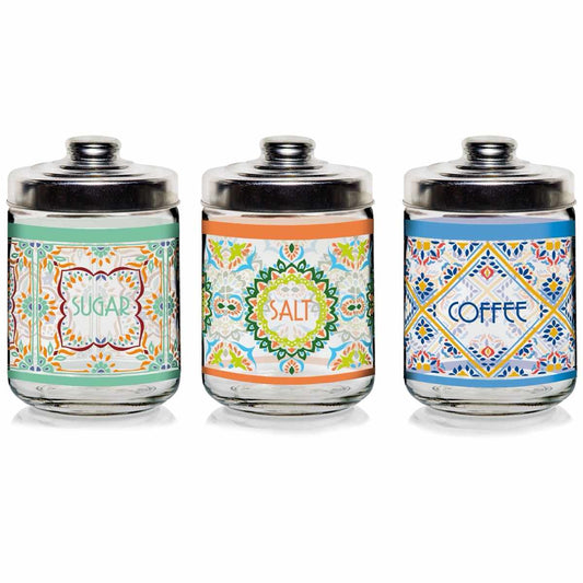 CERVE VALENCIA SET 3 BARATTOLI 800CC SALE-ZUCCHERO-CAFFE