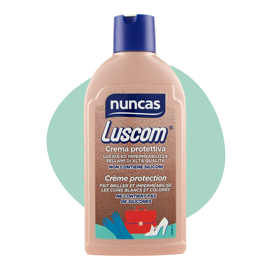 NUNCAS LUSCOM CREMA PROTETTIVA PELLAMI 200ML LUCIDA ED IMPERMIALIZZA PELLAMI DI ALTA QUALITA'