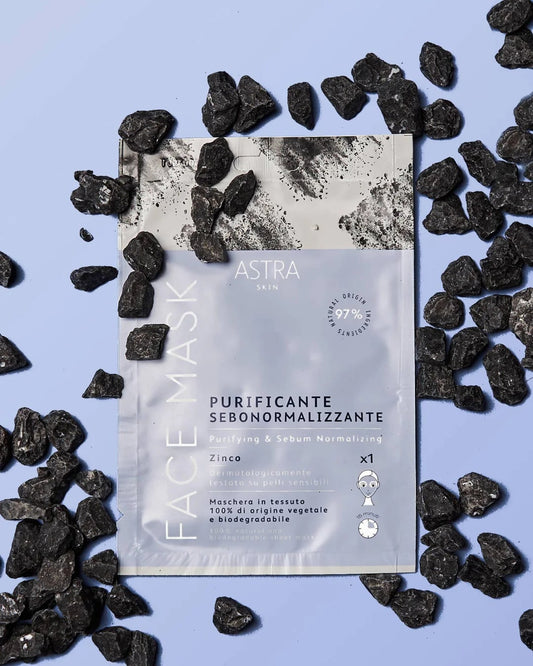 ASTRA SKIN MASCHERA VISO IN TESSUTO SIERO 13ML PURIFICANTE SEBONORMALIZZANTE ZINCO