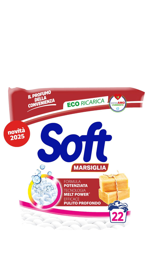 SOFT MULTI POLVERE ECORICARICA 1,1KG 22 MISURINI IGIENIZZANTE MARSIGLIA