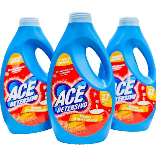 ACE DETERSIVO LAVATRICE LIQUIDO 1,35L 27LAV. LIMITED EDITION ESSENZA DI MELA E CANNELLA