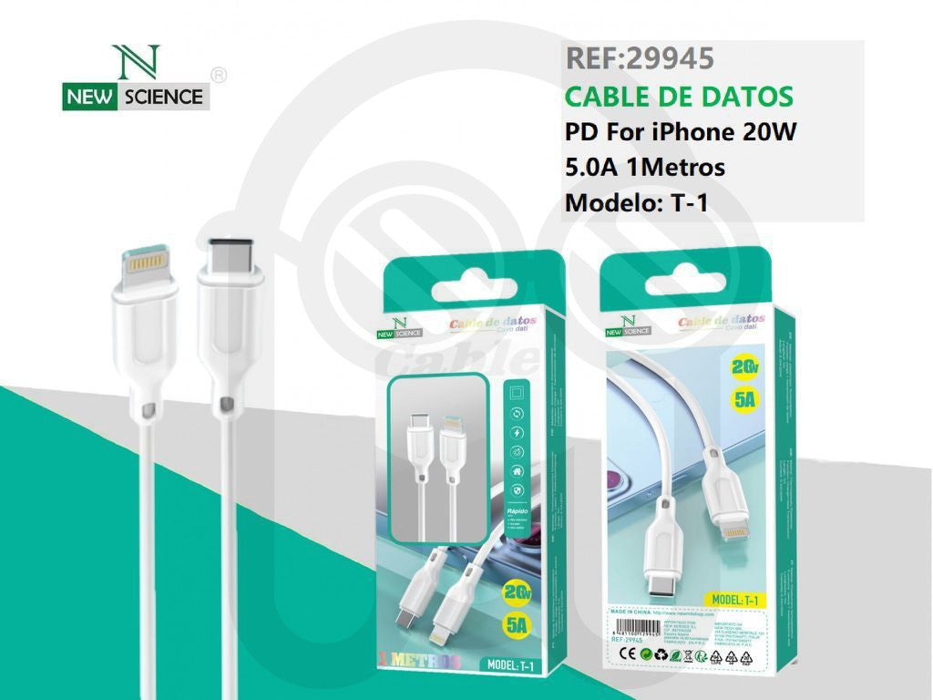 NEW SCIENCE CAVETTO DATI COMPATIBILE IPHONE MODEL T1 1MT