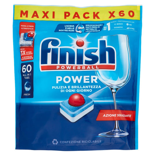 FINISH POWERBALL POWER ALL IN 1 X60 TABS AZIONE SGRASSANTE FRESH MAXI PACK