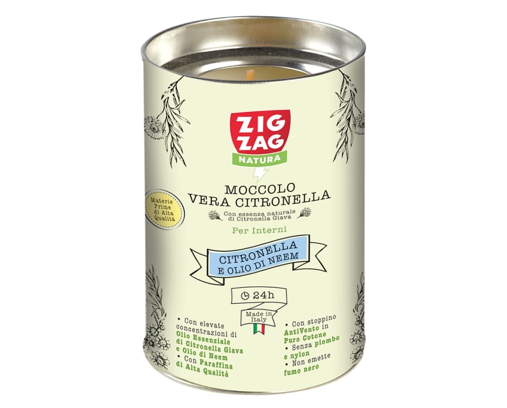 ZIG ZAG NATURA MOCCOLO VERA CITRONELLA PER INTERNI 24H CITRONELLA E OLIO DI NEEM