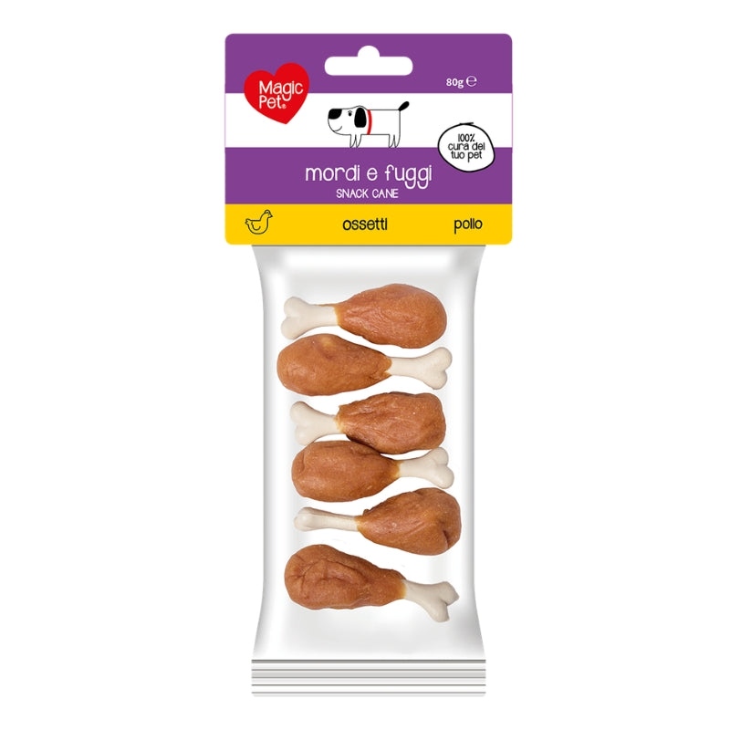MAGIC PET MORDI E FUGGI SNACK CANE OSSETTI POLLO 80G