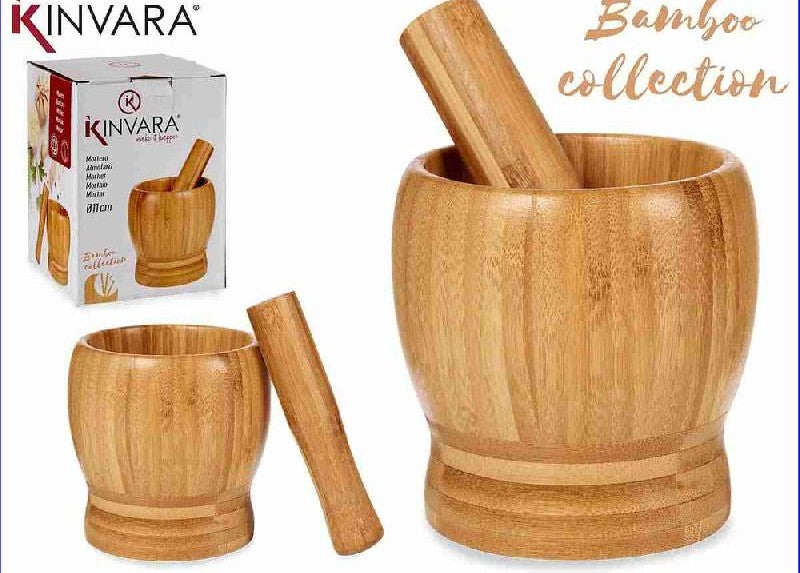 ARTE REGAL KINVARA BA,BOO COLLECTION MORTAIO CON PESTELLO IN LEGNO CM.11/12