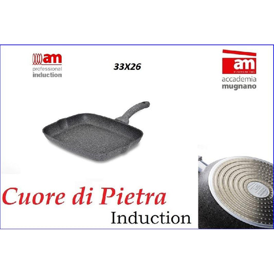 ACCADEMIA MUGNANO CUORE DI PIETRA INDUZIONE BISTECCHIERA QUADRA CM.33,26