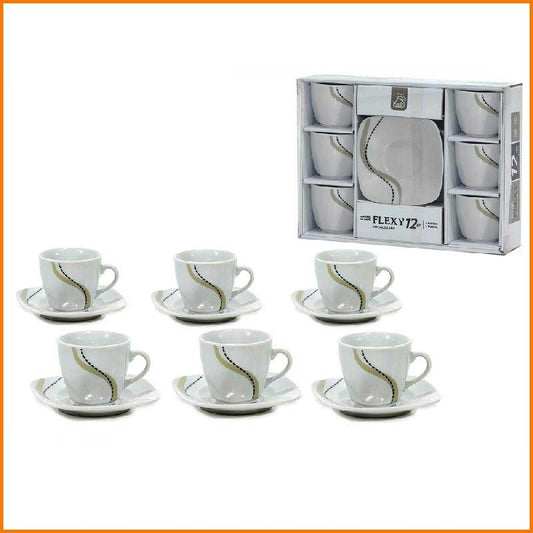 GENERAL TRADE FLEXY PORCELLANA SET 6 TAZZINE CAFFE' 9CL + 6 PIATTINI