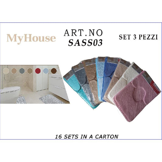 MASTROBIANCO MY HOUSE TAPPETO TRIS MEMORY EMBOSSED ART. SASSO 3