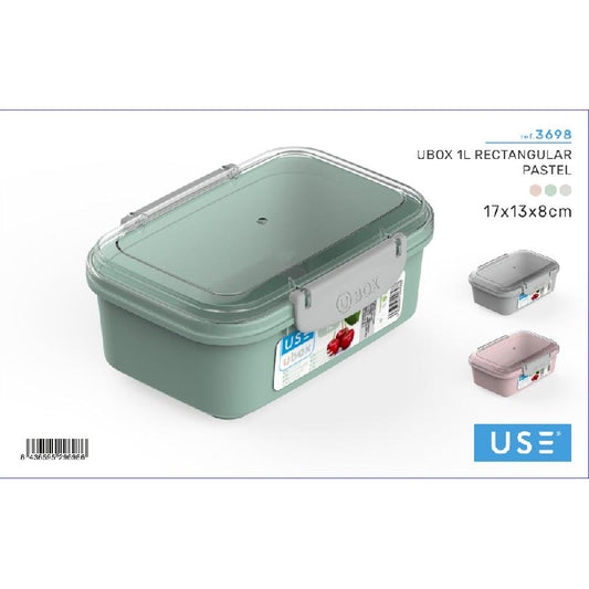 USE UBOX RETTANGOLARE 1L CM.17X13X8 COLORI ASSORTITI
