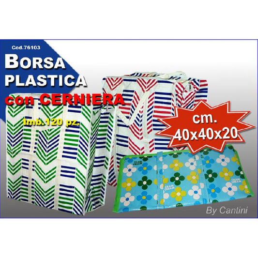 CANTINI BORSA PLASTICA CON CERNIERA CM.40X40X20