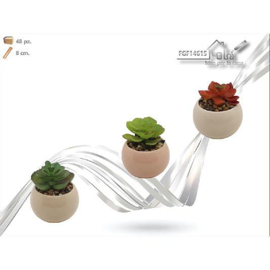 FGF PIANTINA IN VASO CERAMICA TONDO COLOR CM.8 ASSORTITA