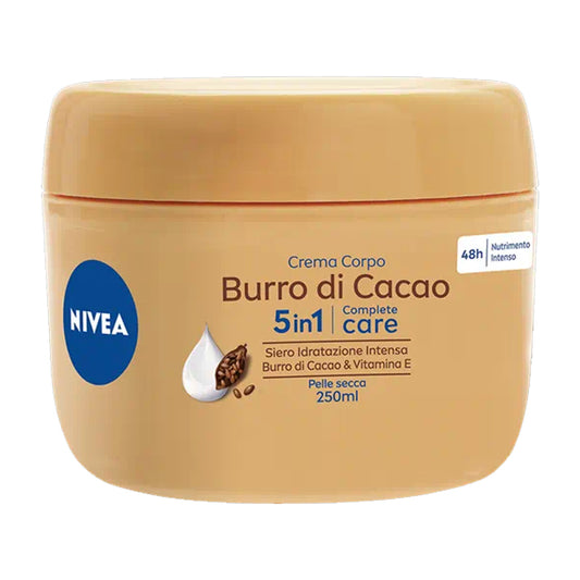 NIVEA CREMA CORPO VASO 250ML BURRO DI CACAO 5IN1 COMPLETE CARE PELLE SECCA