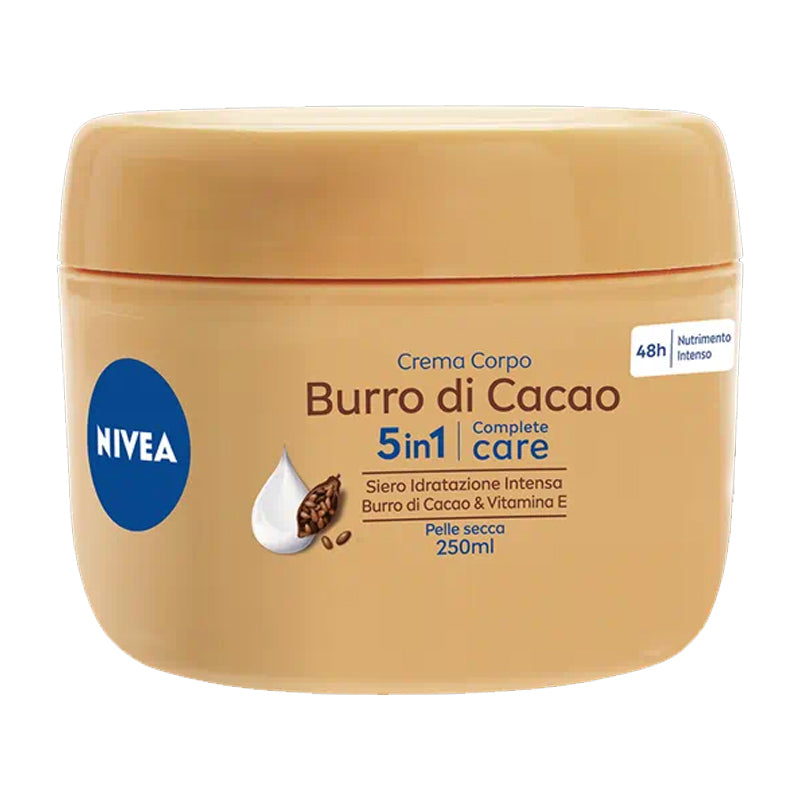 NIVEA CREMA CORPO VASO 250ML BURRO DI CACAO 5IN1 COMPLETE CARE PELLE SECCA