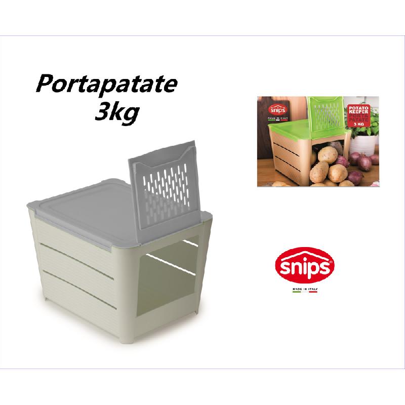 SNIPS CONTENITORE PORTAPATATE 3KG CON CM.25X5X20X17,5 BIANCO E GRIGIO
